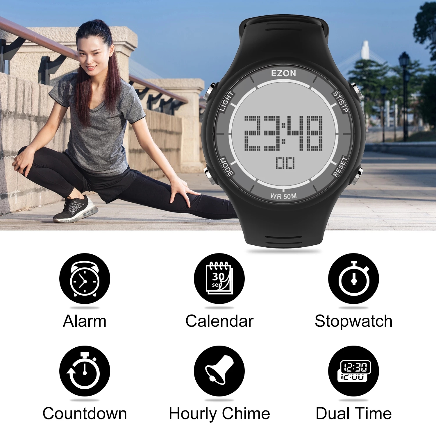 EZON New Fashion Woman Digital - Chronograph Sport Watch recension och pris