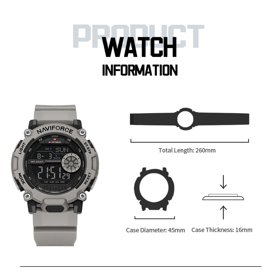 New NAVIFORCE Men's 5ATM Water - Tide Watch Surf recension och pris