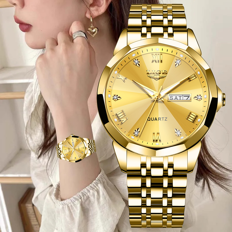 LIGE Brand Luxury Women Watch  - Chronograph Sport Watch recension och pris