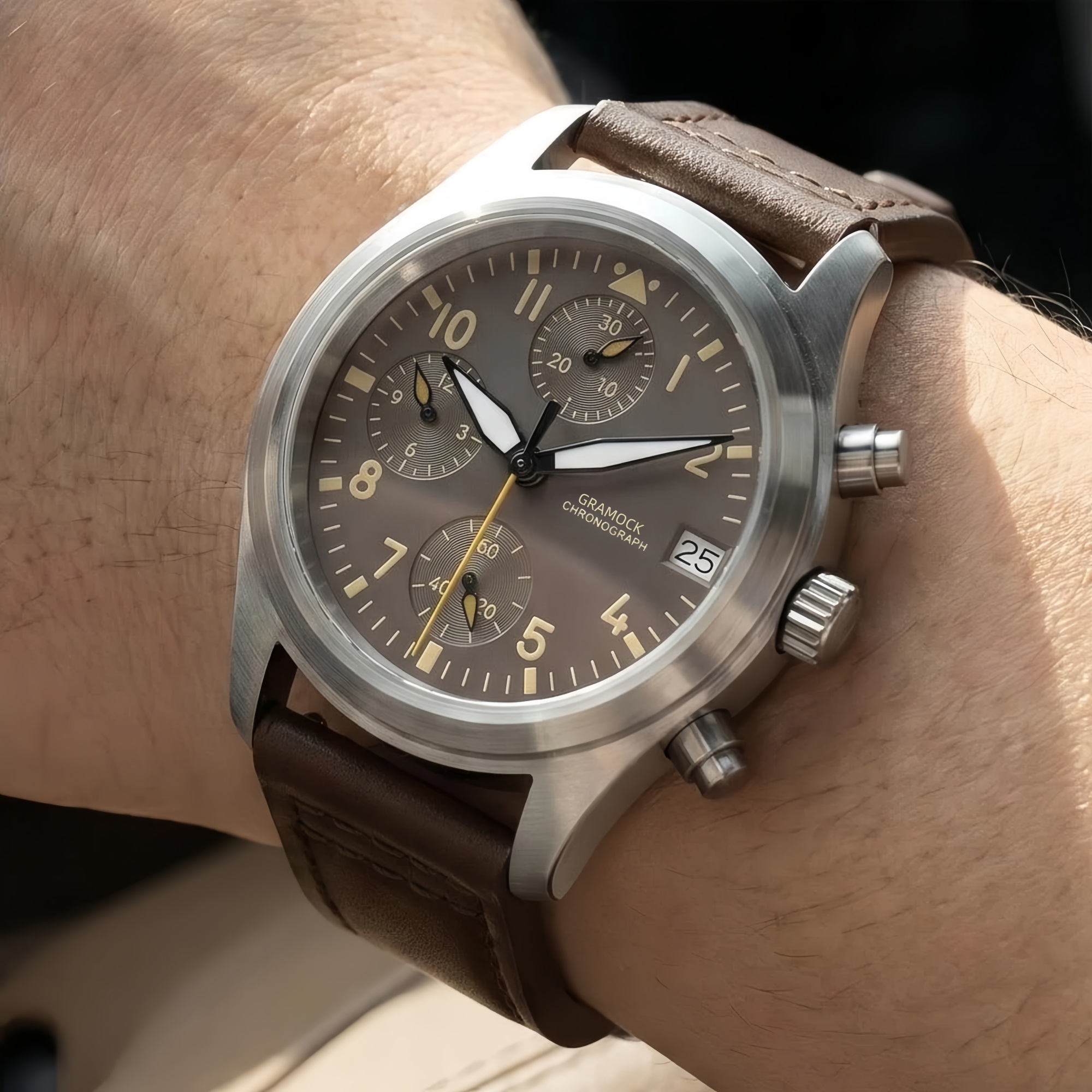 Men's 38mm Steel Dive Vintage  - Chronograph Sport Watch recension och pris
