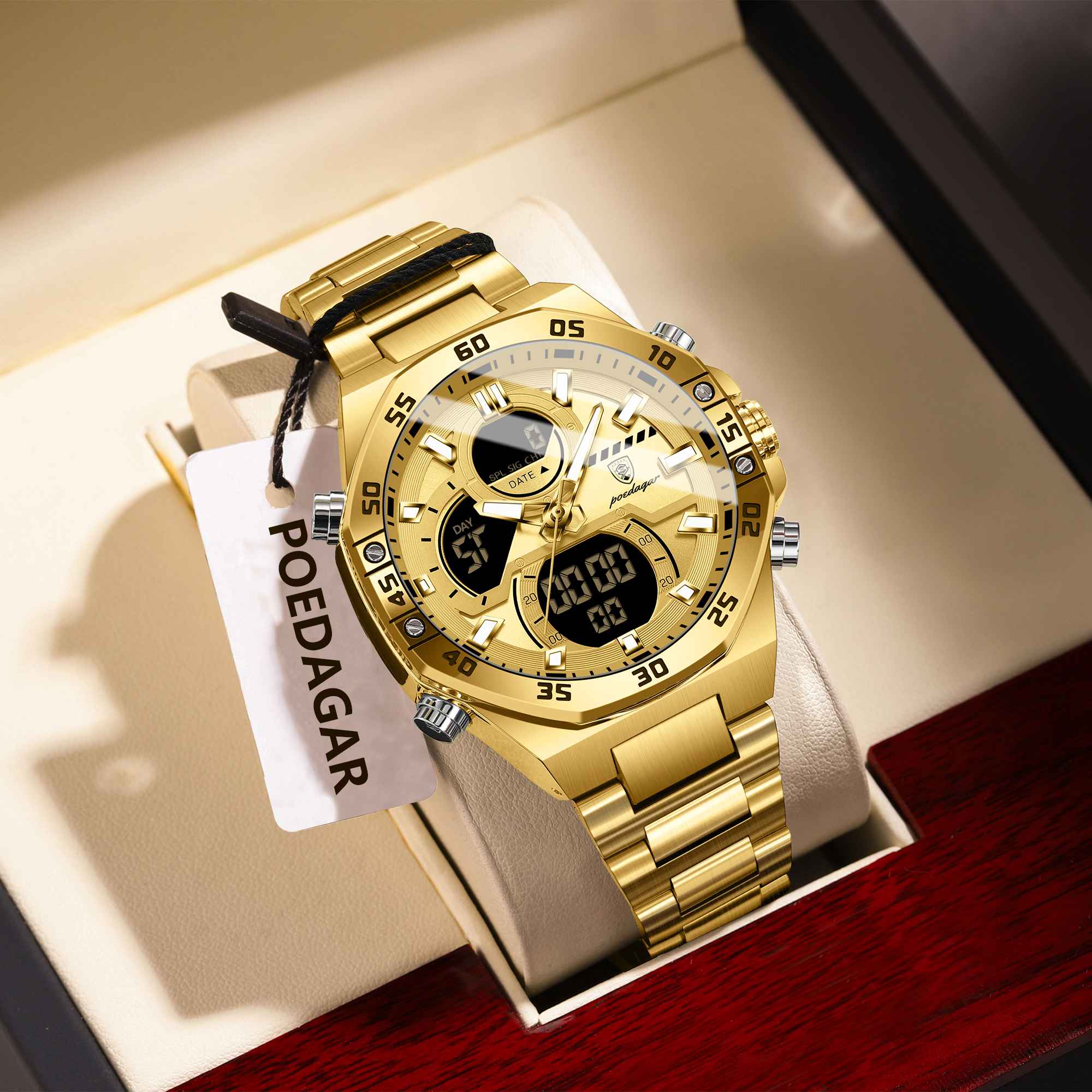 POEDAGAR Sport Men Watch LED W - Chronograph Sport Watch recension och pris