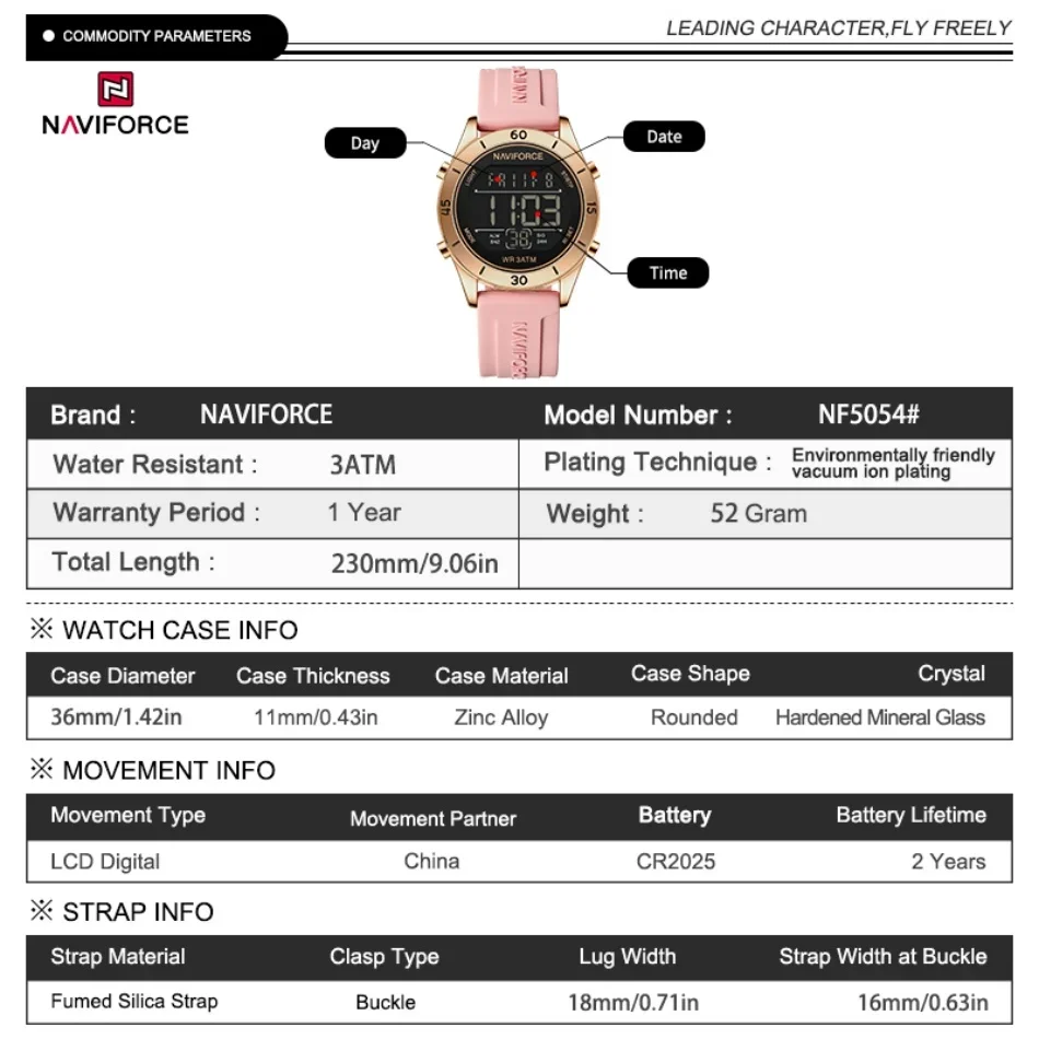 NAVIFORCE Watch For Women Fash - Chronograph Sport Watch recension och pris