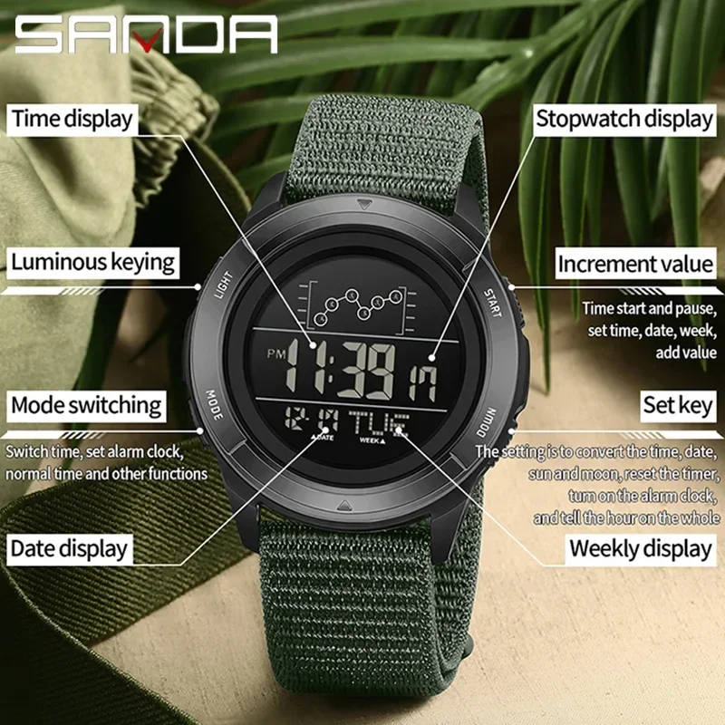 SANDA Military Sport Man Watch - Tide Watch Surf recension och pris