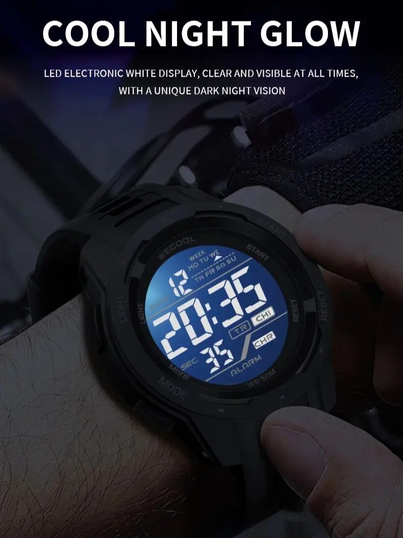 WECOOL Brand Sport Digital 50M - Tide Watch Surf recension och pris